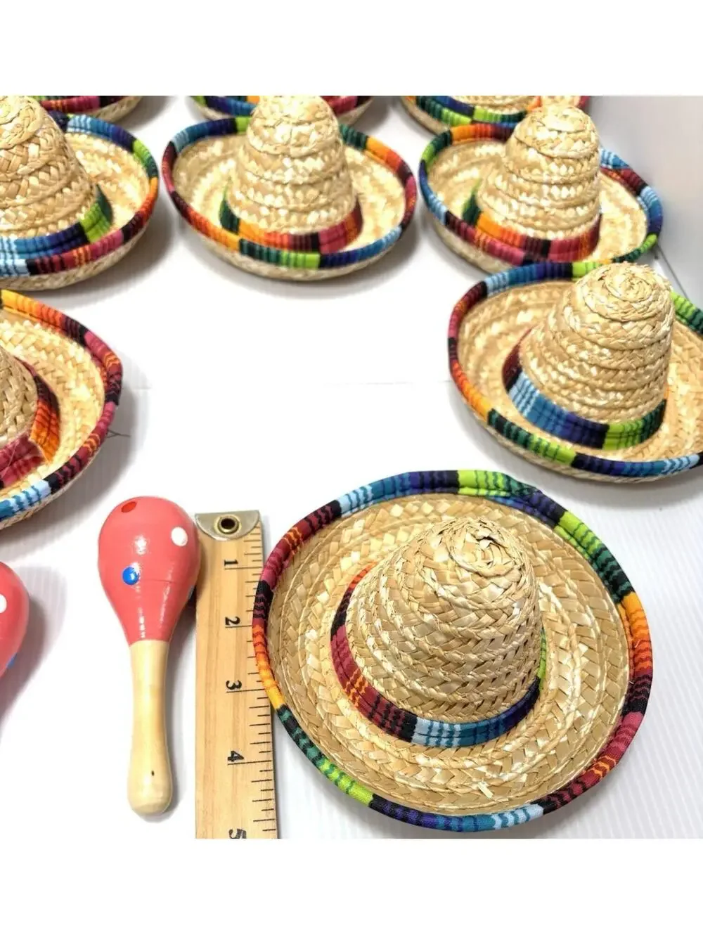 Mini Sombreros 12pc & 12pc Maracas Shakers Fiesta Party Noise Makers Mexican NEW